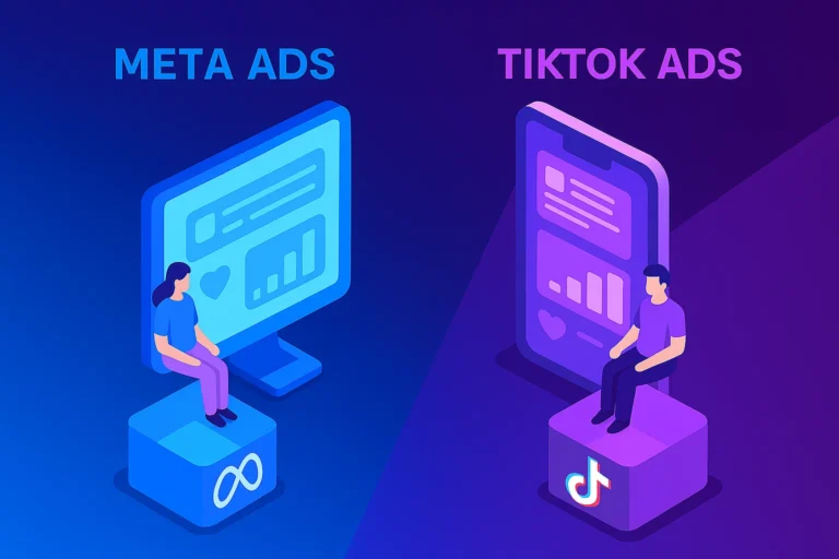 Meta Ads vs TikTok Ads. Blog on SoftDares